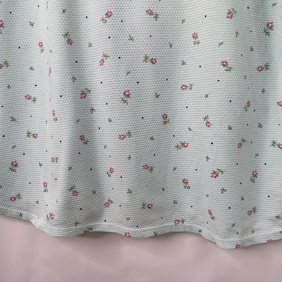 Villager by Liz Claiborne sz M Spring Green floral button up Sleepwear Top - Picture 5 of 9